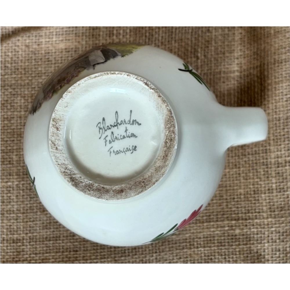 Vintage Blanchardon Fabrication French Pitcher Vase Milk Jug Girl At Well - Picture 7 of 8